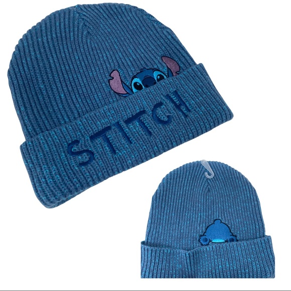 Disney Accessories - Disney Lilo and Stitch Beanie Hat Winter Logo Embroidered Novelty OS Layer Warm